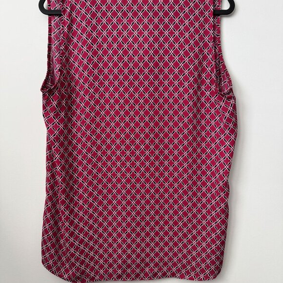 Laundry by Shelli Segal Size Large (L) Laundry Pink Geometric Print Cap Sleeve B - Picture 2 of 2